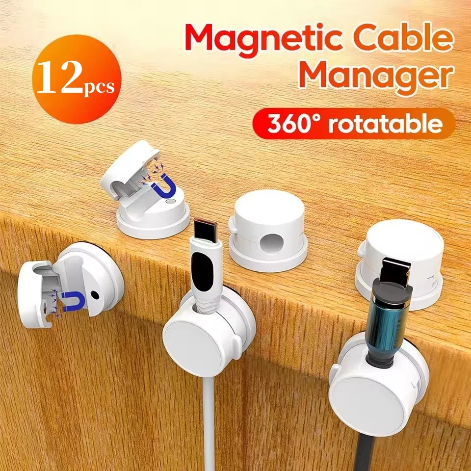 Cable Organizer - Penjepit Kabel Magnetik Putar 360 Derajat,