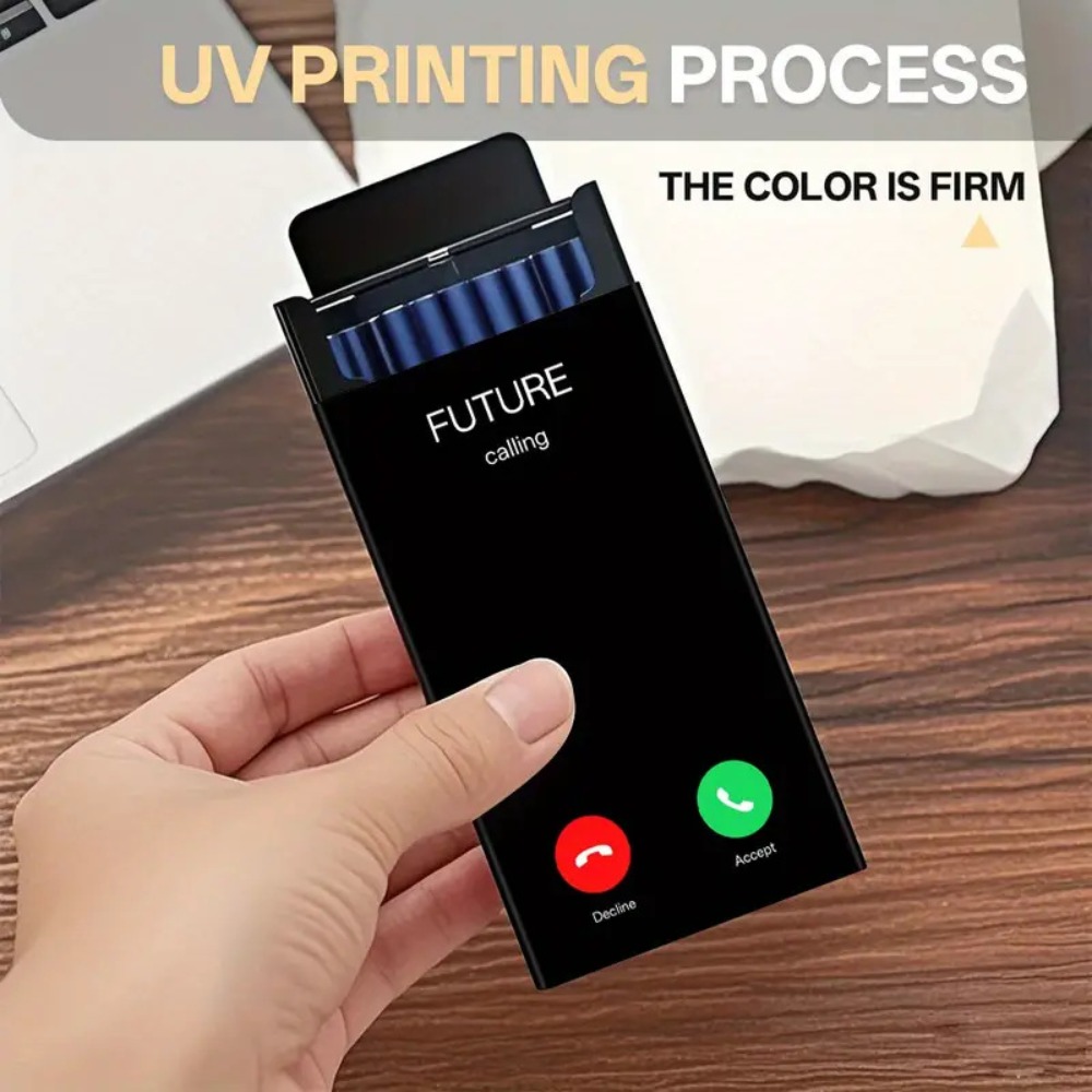 Phone Holder - Kotak Rokok Logam Tipis dengan Tutup