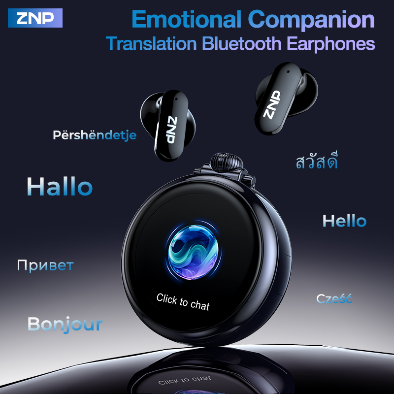 Headphones Wireless - Earbud Penerjemah AI Nirkabel ZNP Terbaru