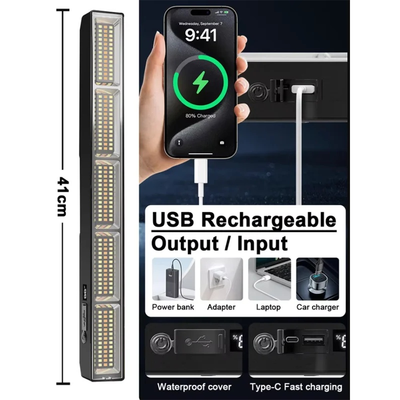 Lampu Kerja LED Magnetik 41cm, - Power Bank ulasan dan harga