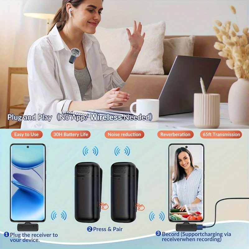 Mikrofon Lavalier Nirkabel den - Usb Charger ulasan dan harga